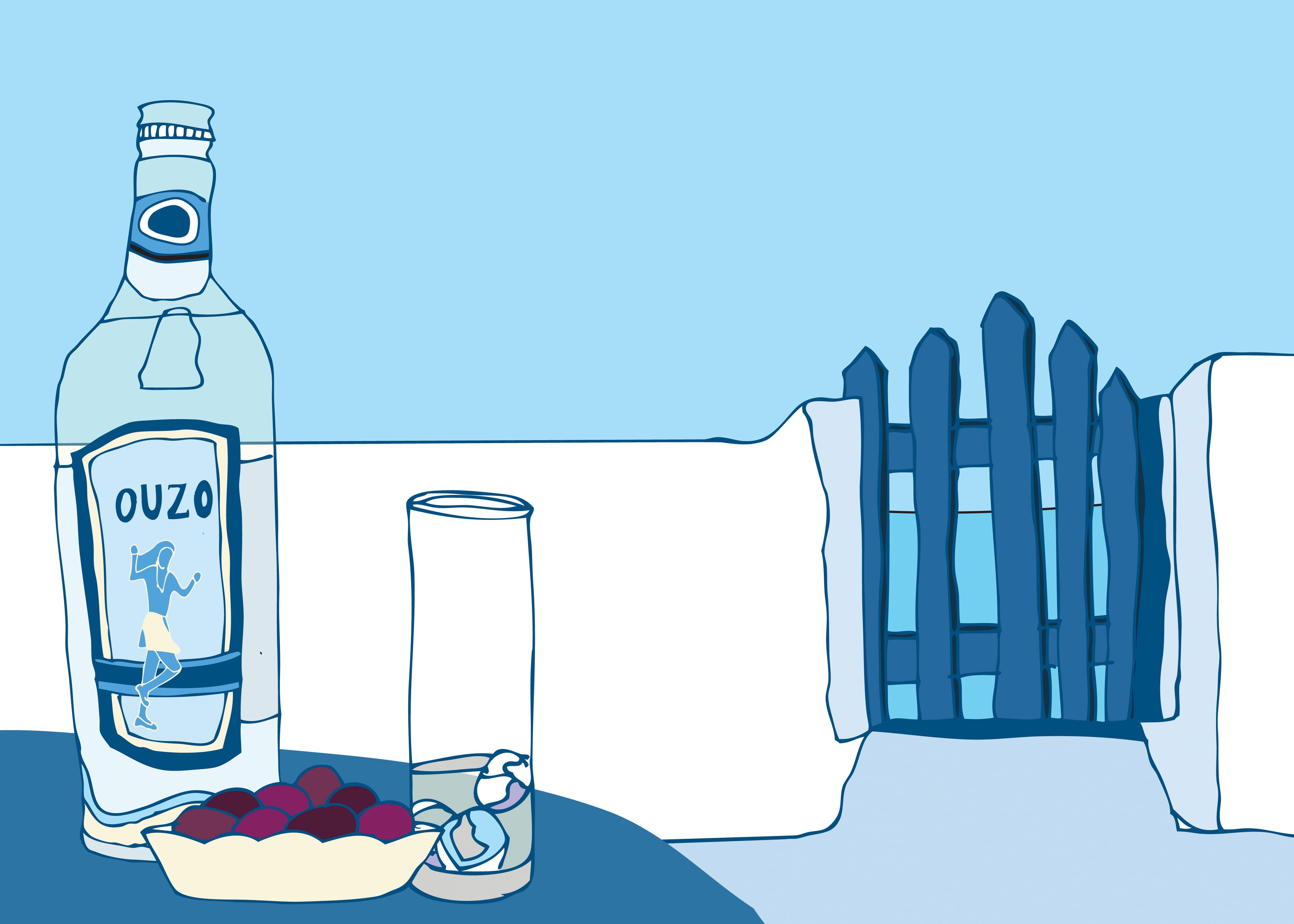 Ouzo, Ilustration de Dimitra Tzanos via Flickr