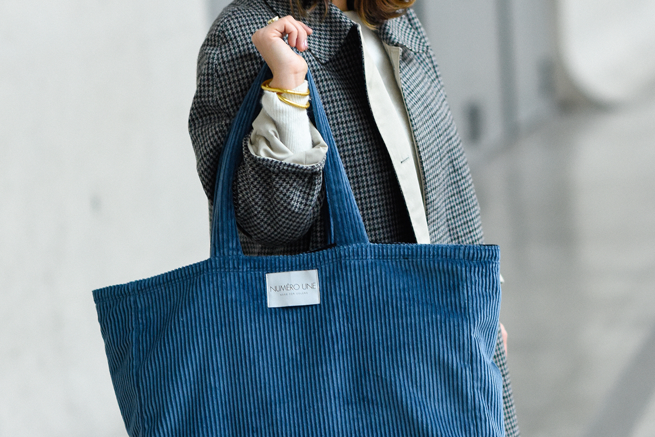 sac en velours Bleu Étoilé