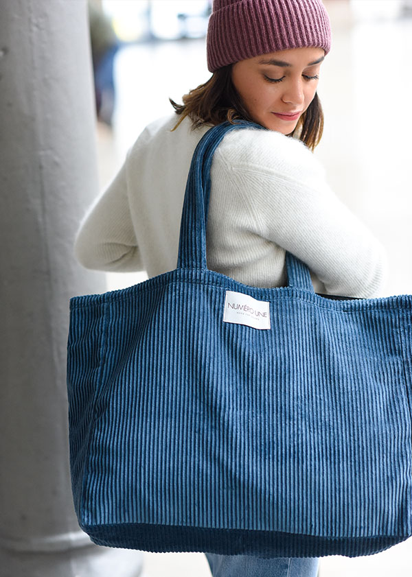 sac en velours Bleu Étoilé